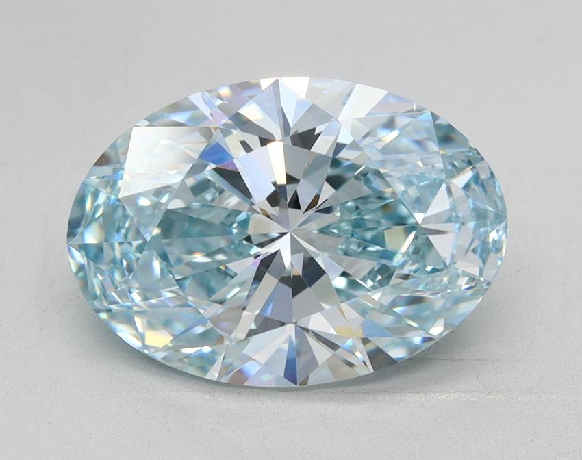 2.57 Ct. Fancy Intense Blue Oval Lab Grown Diamond