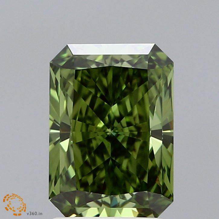 2.00 Ct. Fancy Vivid Green Radiant Lab Grown Diamond