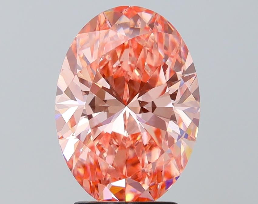 3.10 Ct. Fancy Vivid Pink Oval Lab Grown Diamond