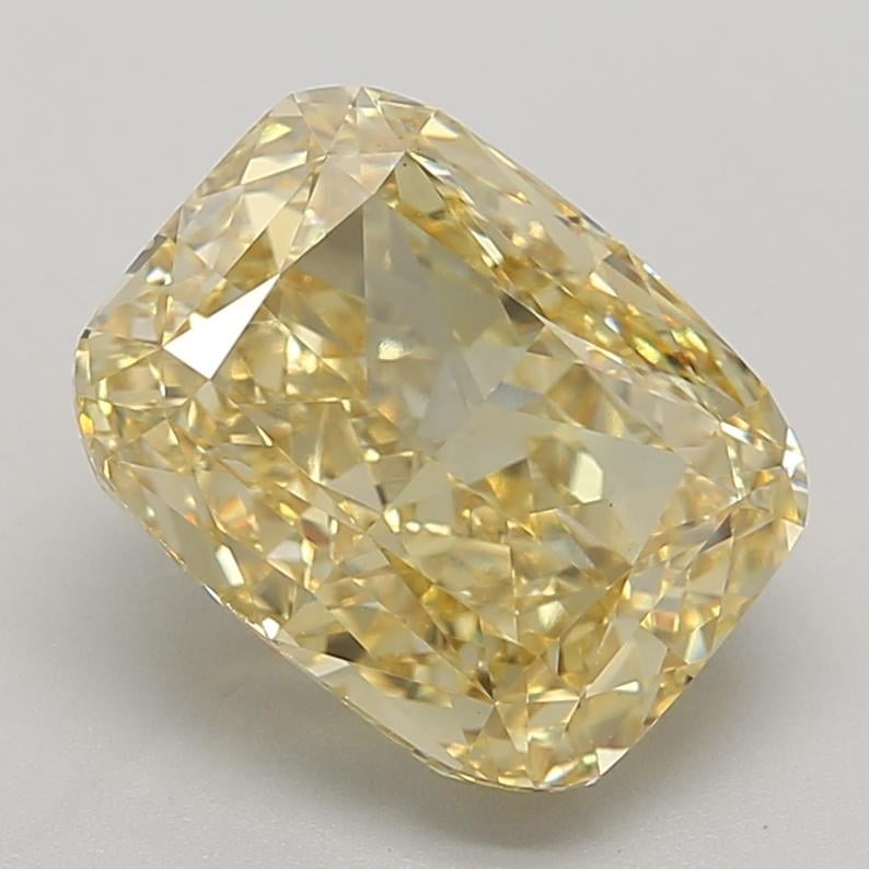 5.76 Ct. Fancy Vivid  Yellow Cushion Lab Grown Diamond