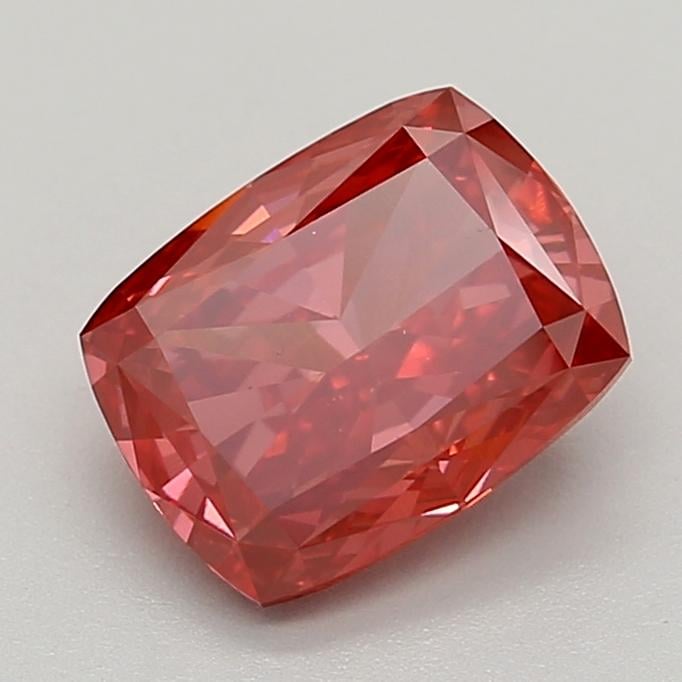 3.13 Ct. Fancy Vivid  Pink Cushion Lab Grown Diamond