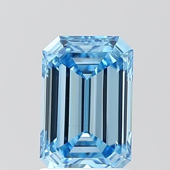 1.38 Ct. Fancy Vivid Blue Emerald Lab Grown Diamond