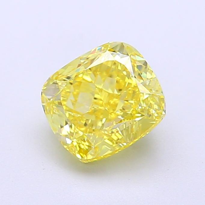 1.52 Ct. Fancy Vivid Yellow Cushion Lab Grown Diamond