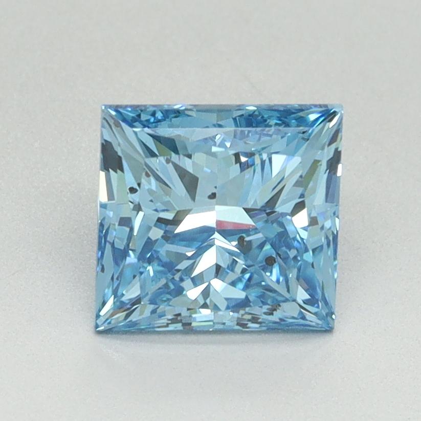 1.58 Ct. Fancy Vivid Blue Princess Lab Grown Diamond