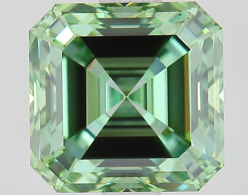 2.01 Ct. Fancy Vivid Green Asscher Lab Grown Diamond