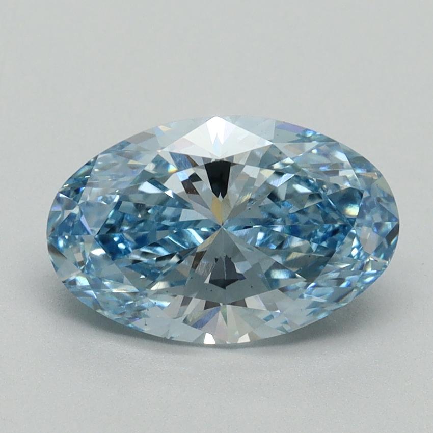 2.04 Ct. Fancy Vivid Blue Oval Lab Grown Diamond
