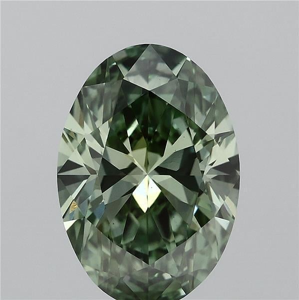 2.01 Ct. Fancy Vivid  Green Oval Lab Grown Diamond