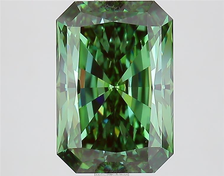 3.62 Ct. Fancy Vivid  Green Radiant Lab Grown Diamond
