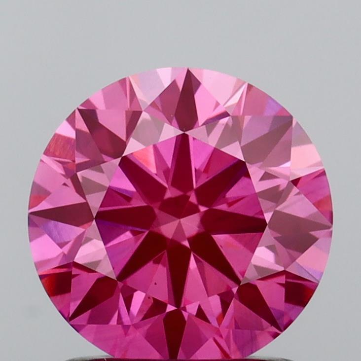 1.32 Ct. Fancy Vivid Pink Round Lab Grown Diamond