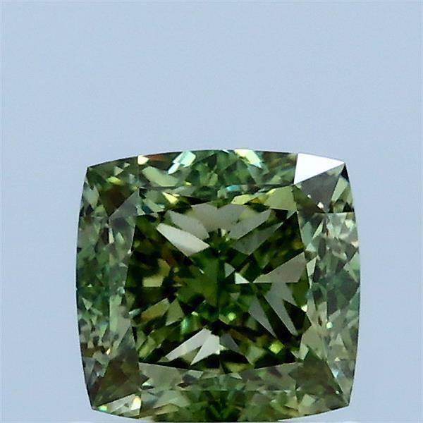 1.16 Ct. Fancy Vivid Green Cushion Lab Grown Diamond