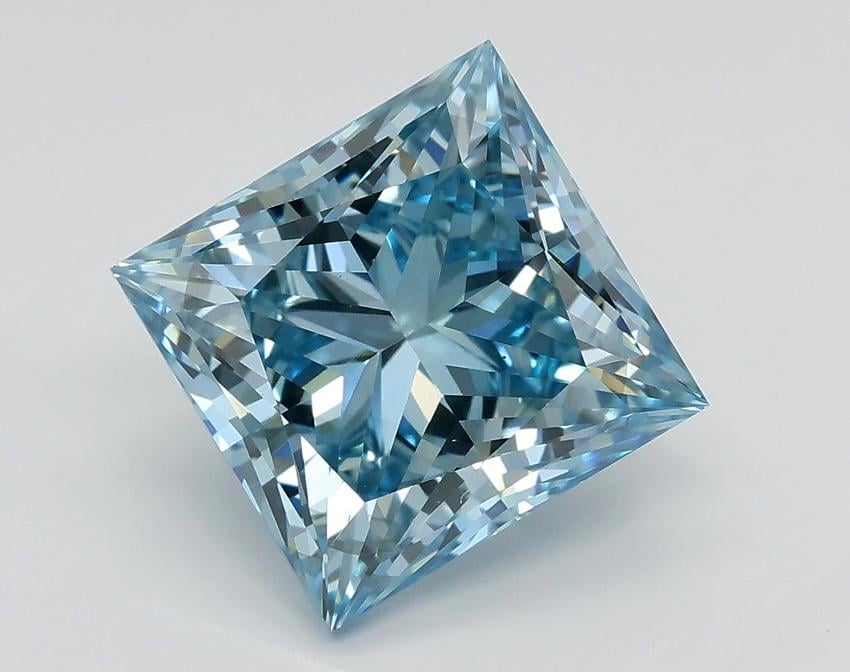 3.53 Ct. Fancy Intense Blue Princess Lab Grown Diamond