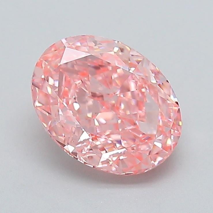 2.13 Ct. Fancy Vivid  Pink Oval Lab Grown Diamond