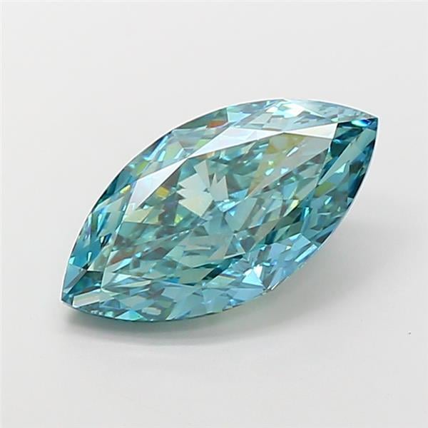 6.05 Ct. Fancy Vivid Bluish Green Marquise Lab Grown Diamond