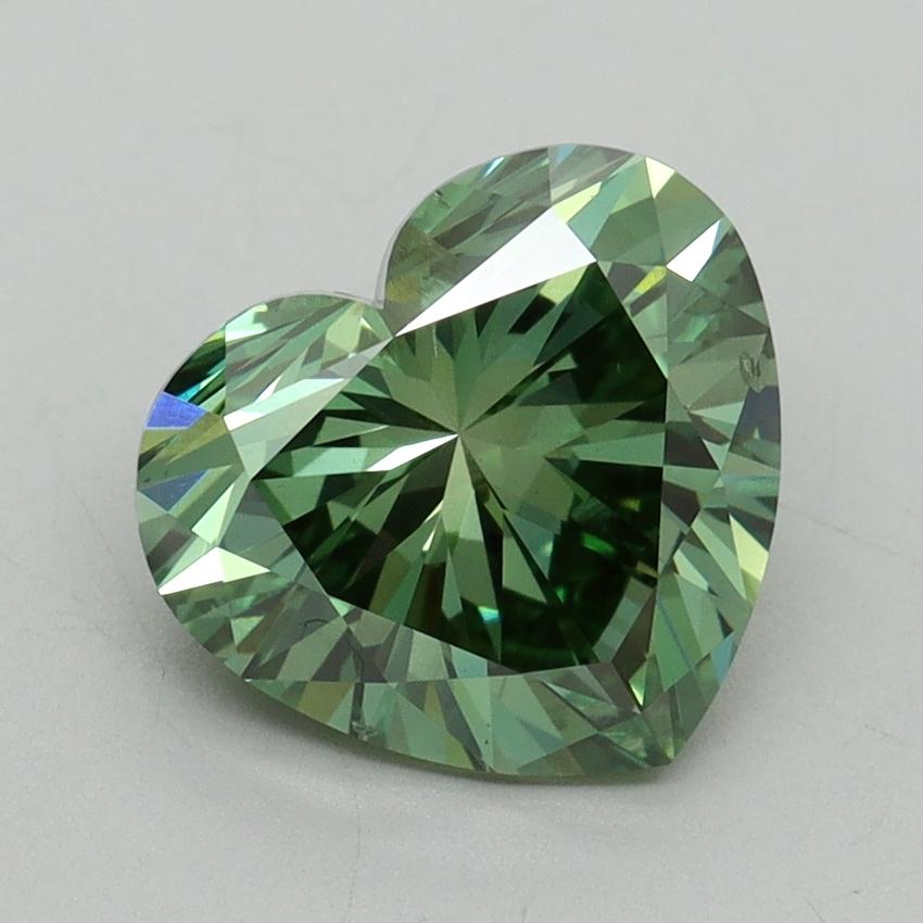 2.48 Ct. Fancy Vivid Green Heart Lab Grown Diamond