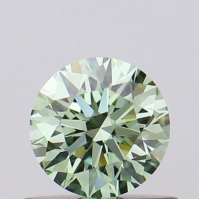 0.58 Ct. Fancy Vivid Green Round Lab Grown Diamond
