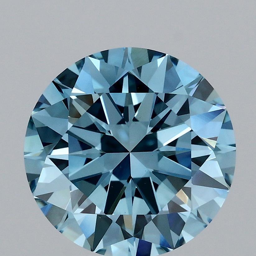 2.98 Ct. Fancy Vivid Blue Round Lab Grown Diamond