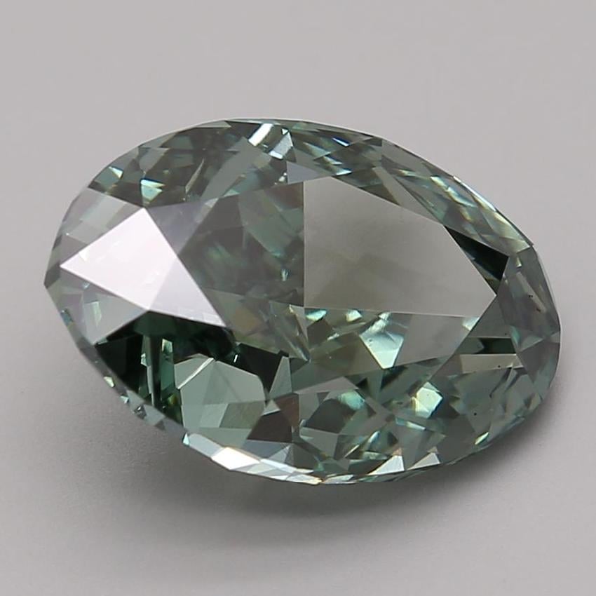 5.16 Ct. Fancy Vivid Green Oval Lab Grown Diamond