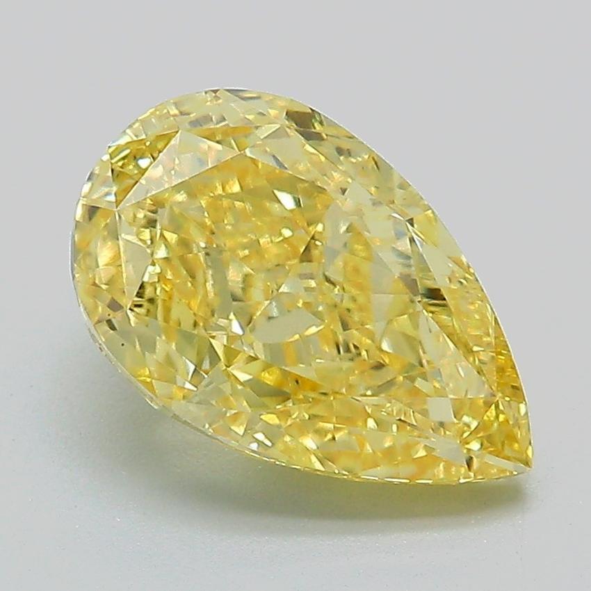 2.66 Ct. Fancy Vivid Yellow Pear Lab Grown Diamond