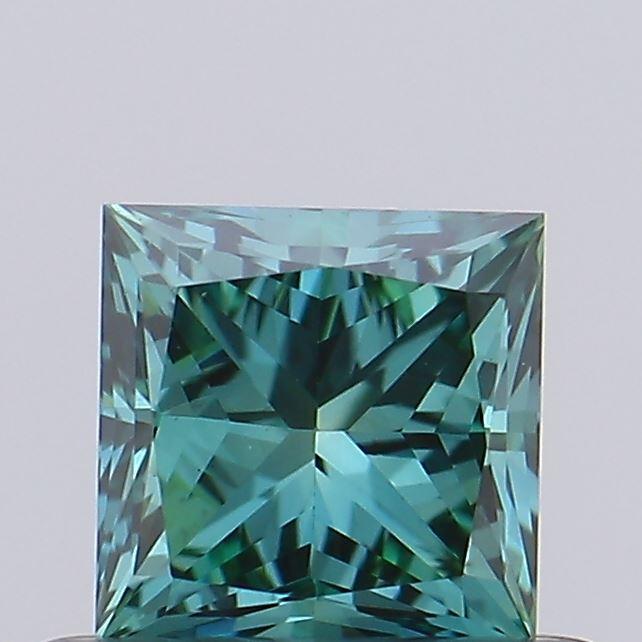 0.43 Ct. Fancy Vivid Green Princess Lab Grown Diamond