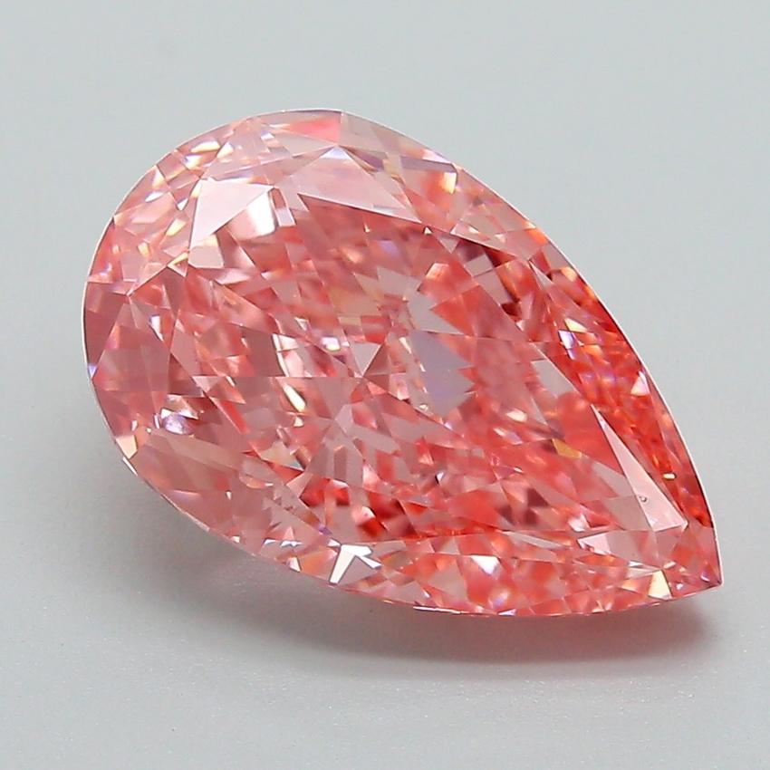 3.83 Ct. Fancy Vivid Pink Pear Lab Grown Diamond