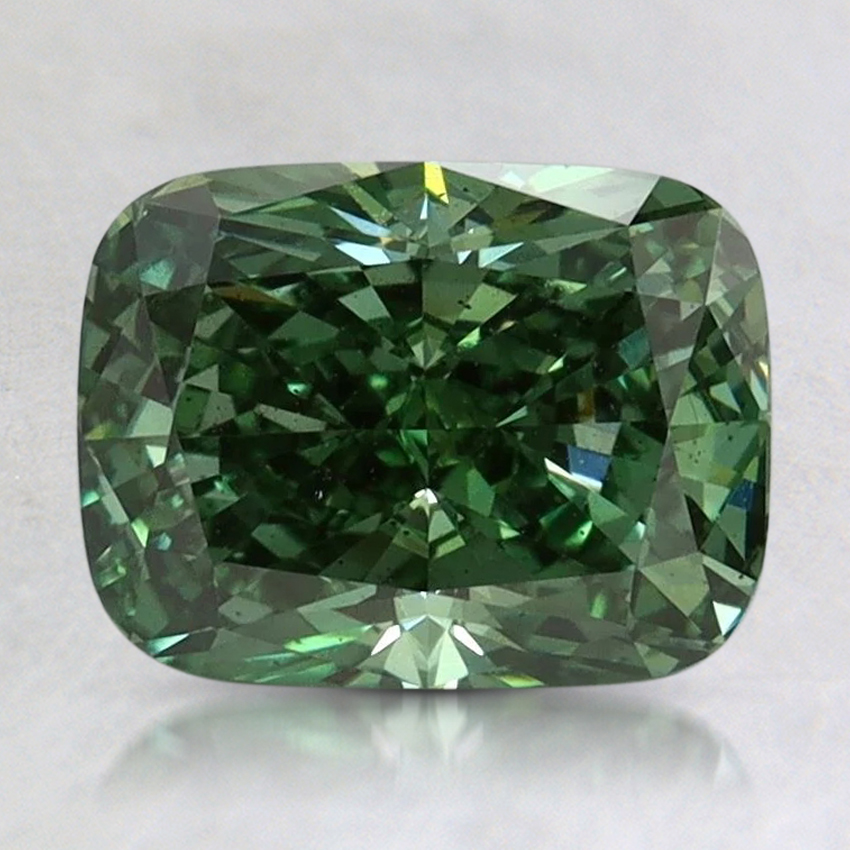 2.01 Ct. Fancy Vivid Pacific Green Cushion Lab Grown Diamond