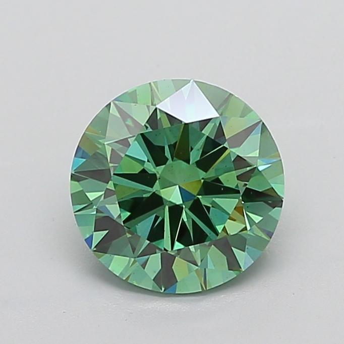 3.09 Ct. Fancy Vivid  Green Round Lab Grown Diamond