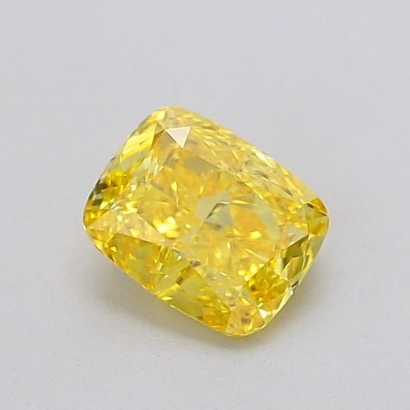0.66 Ct. Fancy Vivid  Yellow Cushion Lab Grown Diamond