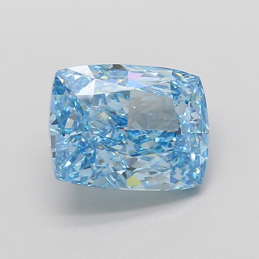 5.05 Ct. Fancy Vivid Blue Cushion Lab Grown Diamond