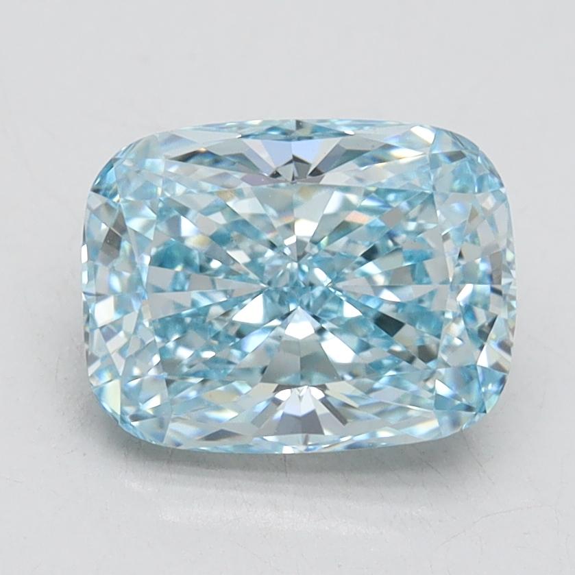 2.02 Ct. Fancy Vivid Blue Cushion Lab Grown Diamond