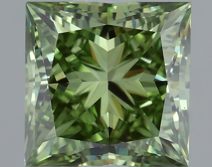 1.00 Ct. Fancy Vivid Green Princess Lab Grown Diamond