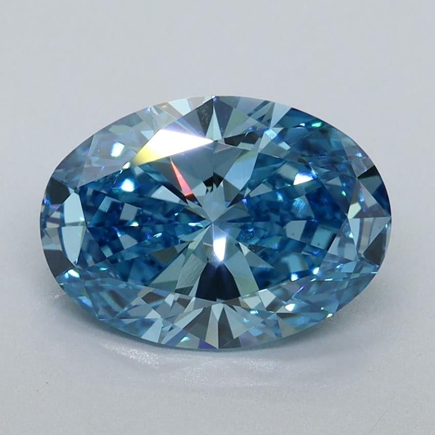 2.13 Ct. Fancy Vivid Blue Oval Lab Grown Diamond