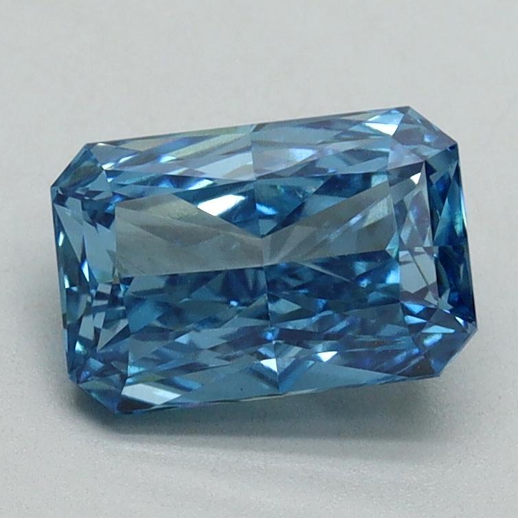 1.47 Ct. Fancy Vivid Malibu Blue Radiant Lab Grown Diamond