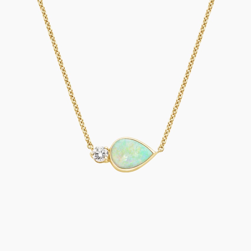 PAVOI 14K Yellow Gold Plated Round Created Green Opal Necklace - Walmart.com