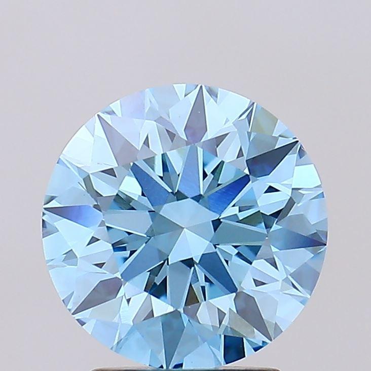 2.53 Ct. Fancy Vivid Blue Round Lab Grown Diamond
