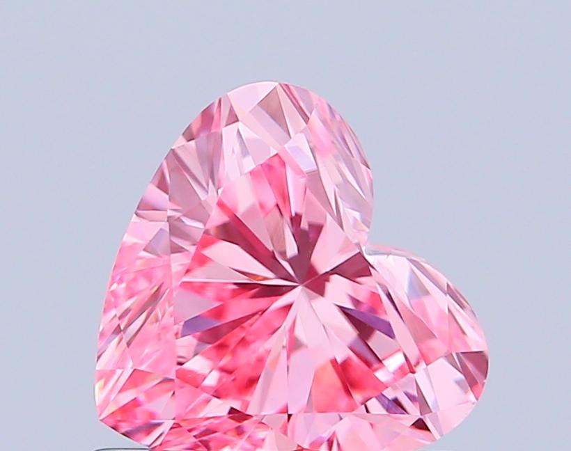 0.75 Ct. Fancy Vivid Pink Heart Lab Grown Diamond