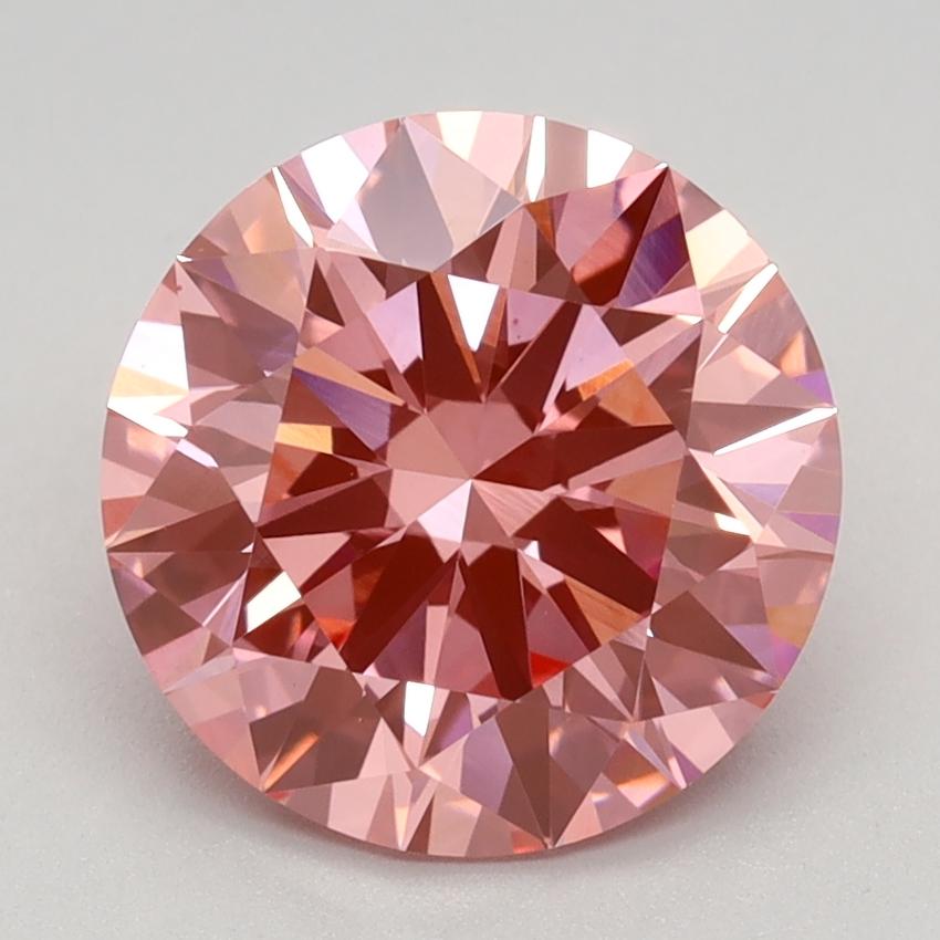 2.59 Ct. Fancy Vivid Pink Round Lab Grown Diamond