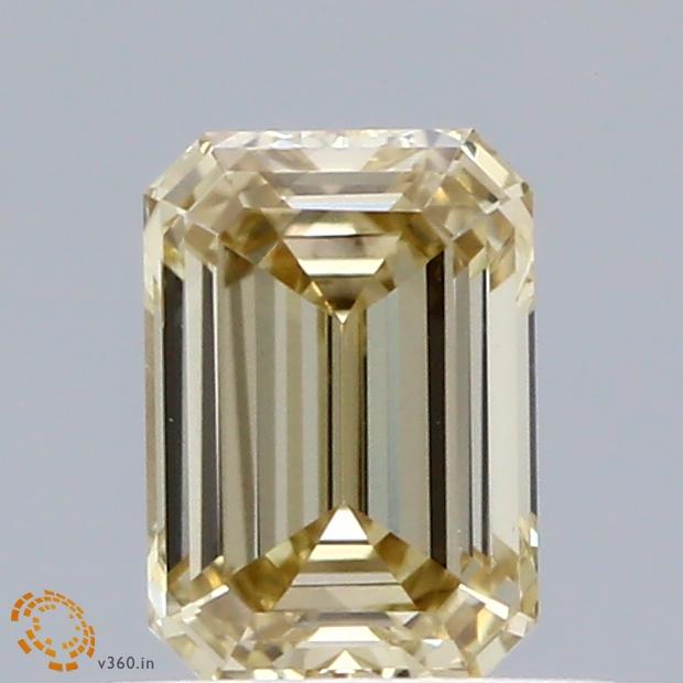 0.69 Ct. Fancy Yellow Emerald Lab Grown Diamond