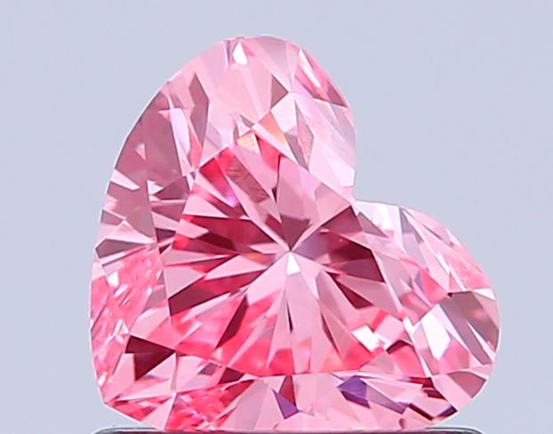 0.85 Ct. Fancy Vivid Pink Heart Lab Grown Diamond