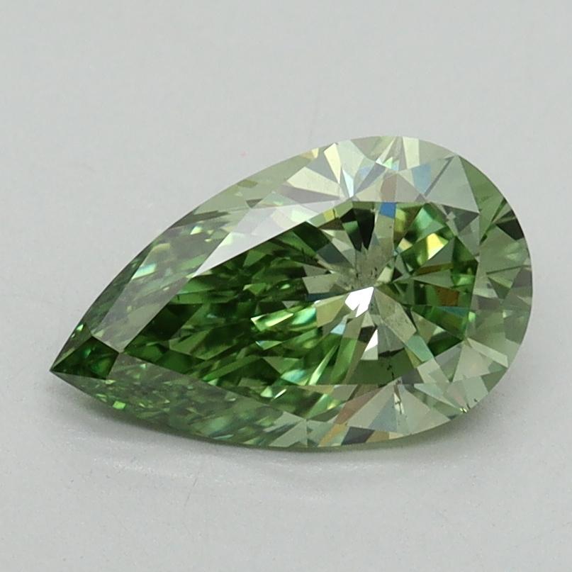 1.12 Ct. Fancy Vivid Green Pear Lab Grown Diamond