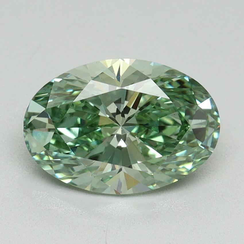1.69 Ct. Fancy Vivid Green Oval Lab Grown Diamond