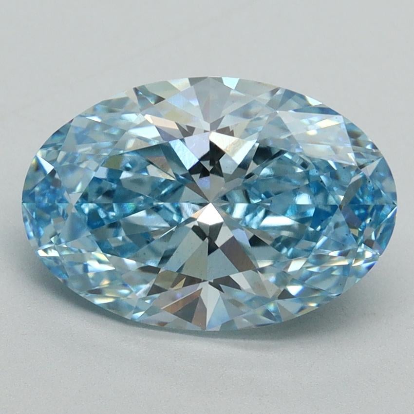 3.01 Ct. Fancy Vivid Blue Oval Lab Grown Diamond