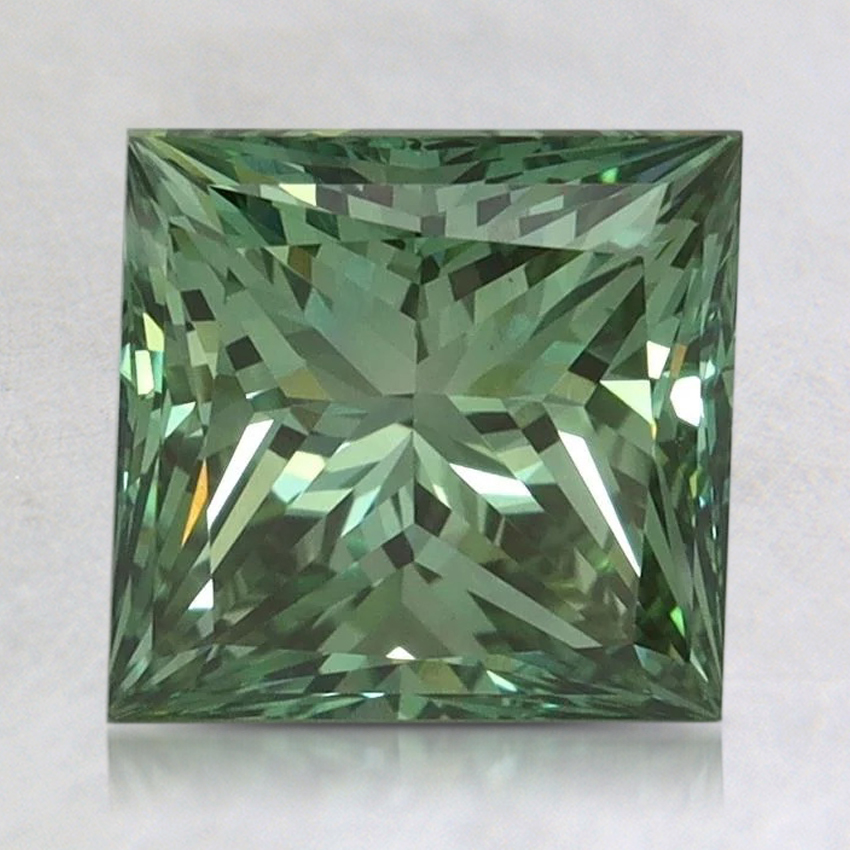 2.48 Ct. Fancy Vivid Pacific Green Princess Lab Grown Diamond, top view