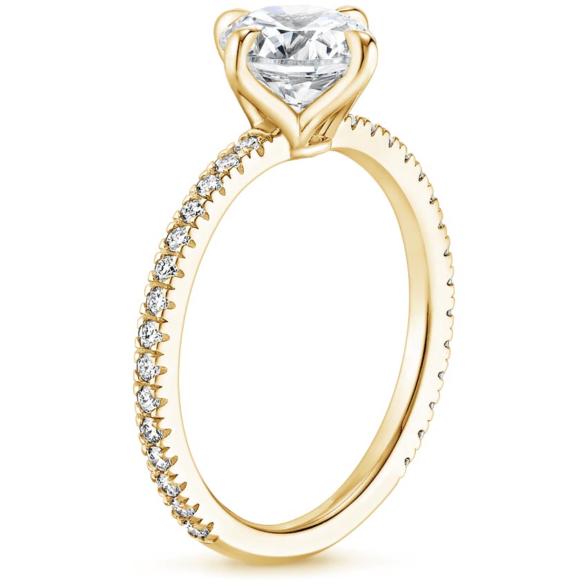 18K Yellow Gold Polaris Diamond Ring, large side view