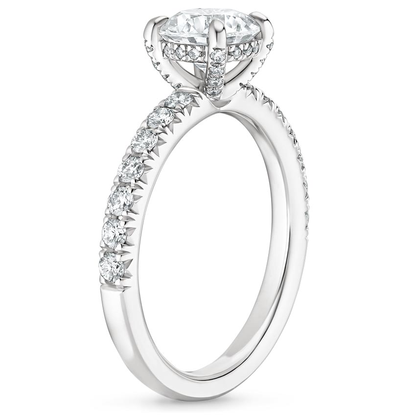 Platinum Petite Olympia Diamond Ring, large side view