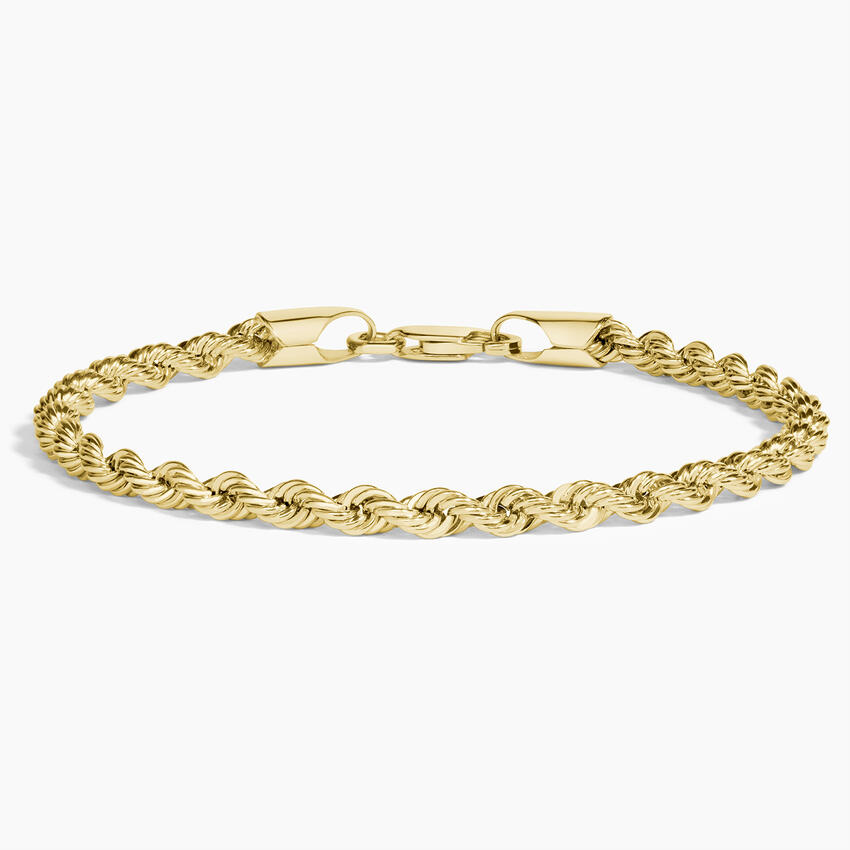 14K Yellow Gold Bailey Rope Chain Bracelet