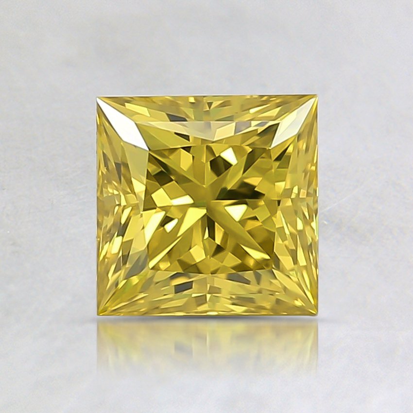 0.74 Ct. Fancy Vivid Yellow Princess Lab Grown Diamond