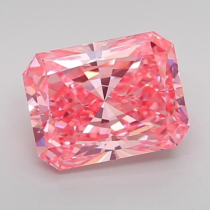 2.50 Ct. Fancy Vivid Pink Radiant Lab Grown Diamond