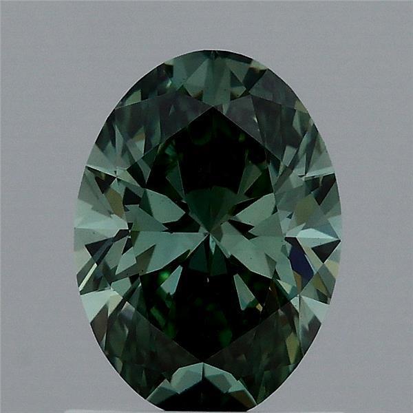 1.00 Ct. Fancy Vivid Green Oval Lab Grown Diamond