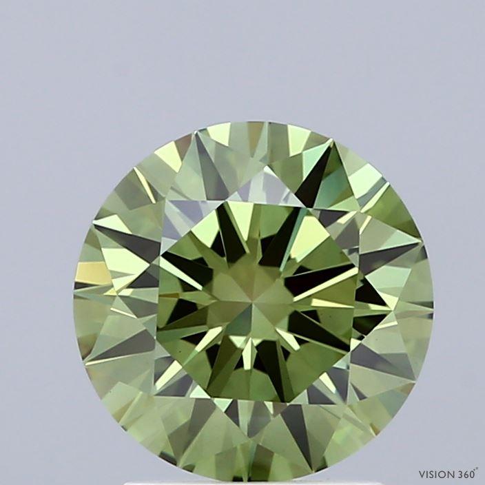 2.03 Ct. Fancy Vivid Green Round Lab Grown Diamond