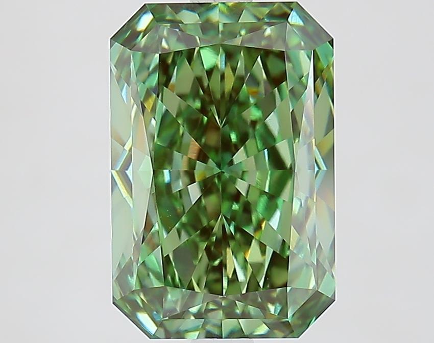 3.57 Ct. Fancy Vivid Green Radiant Lab Grown Diamond